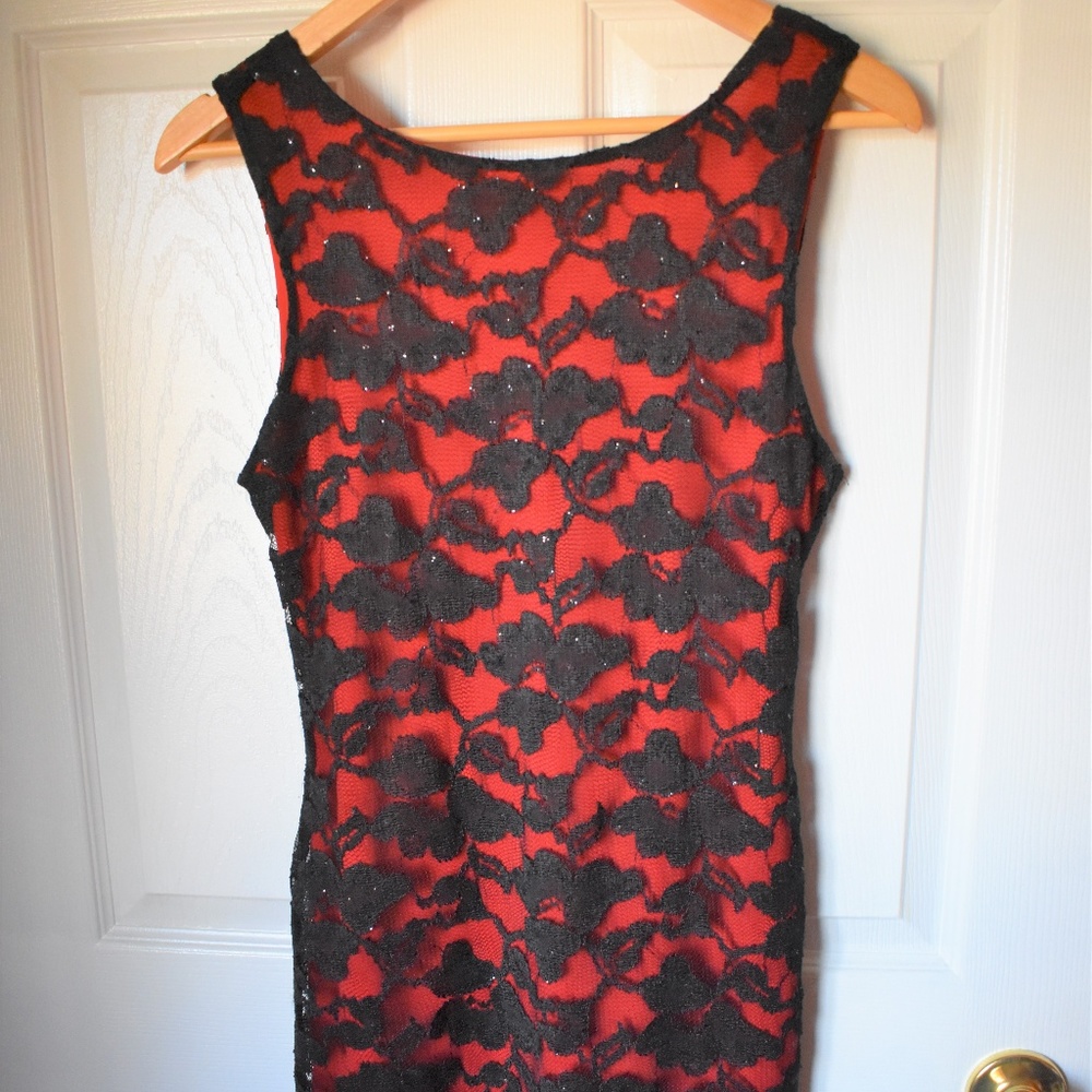 Red and Black Dress